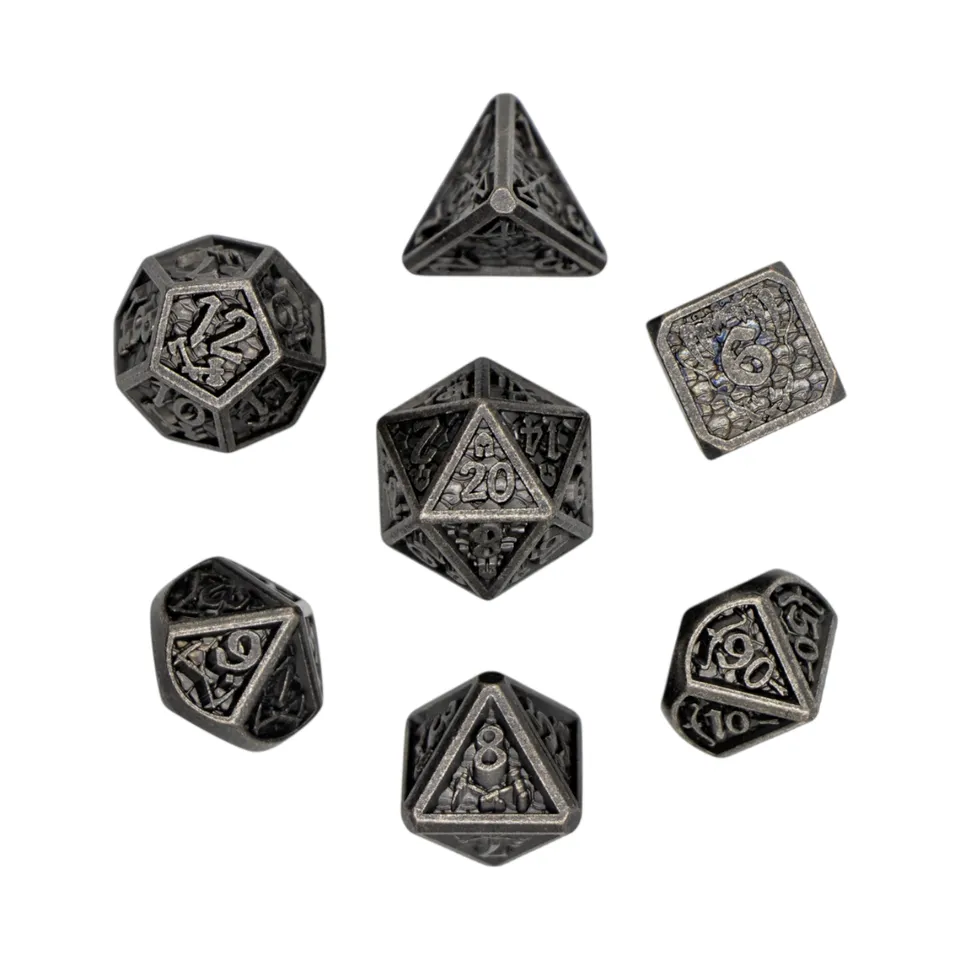 dice4friends-rpg-w-rfelset-metall-scale-silver-7-teilig-silber image 1