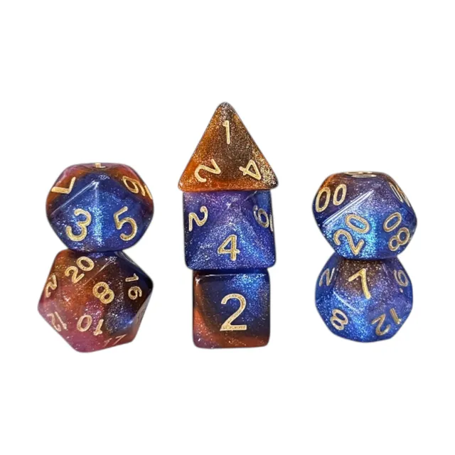 dice4friends-galaxy-fireworks-w-rfelset-7-teilig-blau-orange image 1