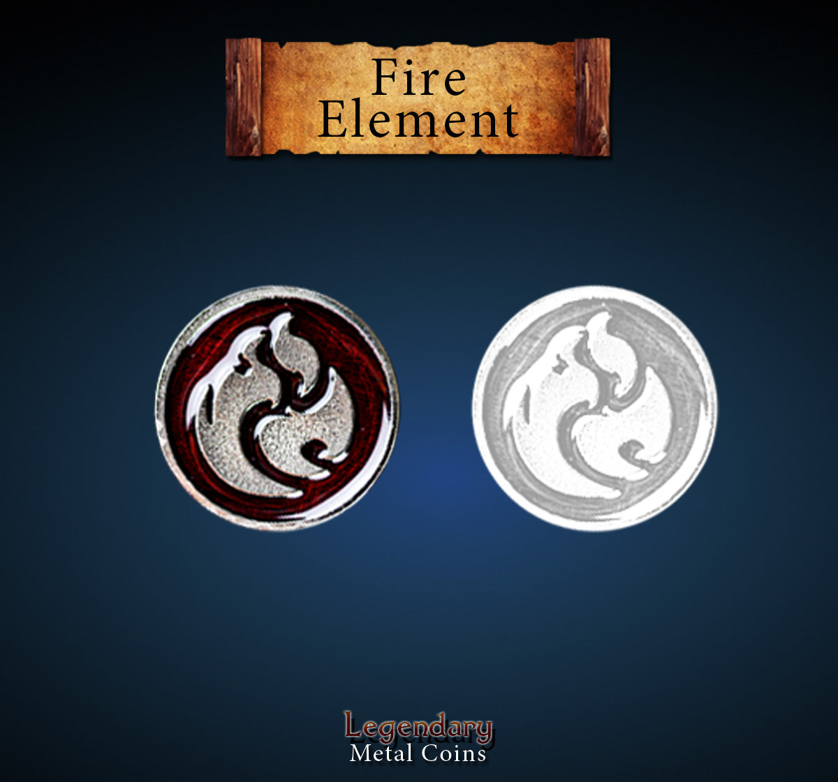 drawlab-legendary-metal-coins-feuer-metallm-nzen-10er-set-magie image 1