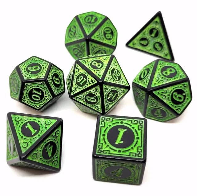 dice4friends-rpg-w-rfelset-magic-flame-green-w-rfel-gr-n-7-teilig image 1