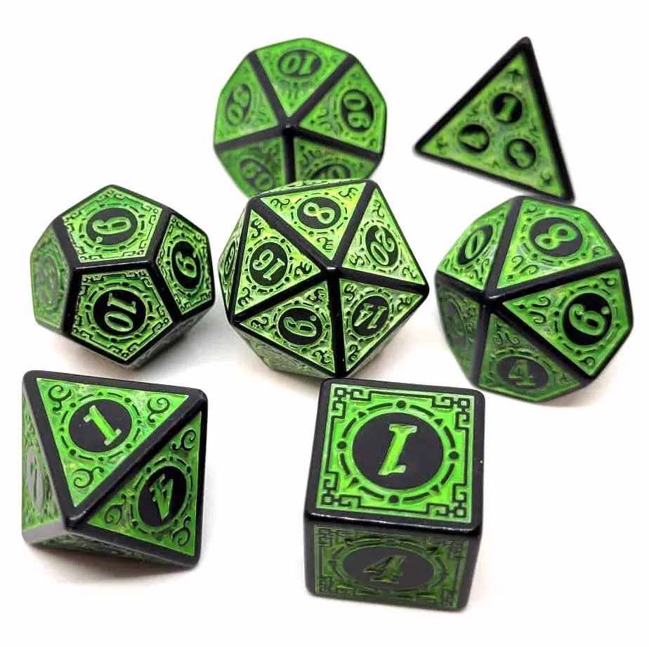 dice4friends-rpg-w-rfelset-magic-flame-green-w-rfel-gr-n-7-teilig image 1