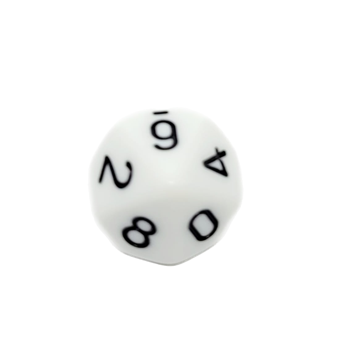 dice4friends-einzelw-rfel-d10-wei-schwarz-0-9-acryl image 1