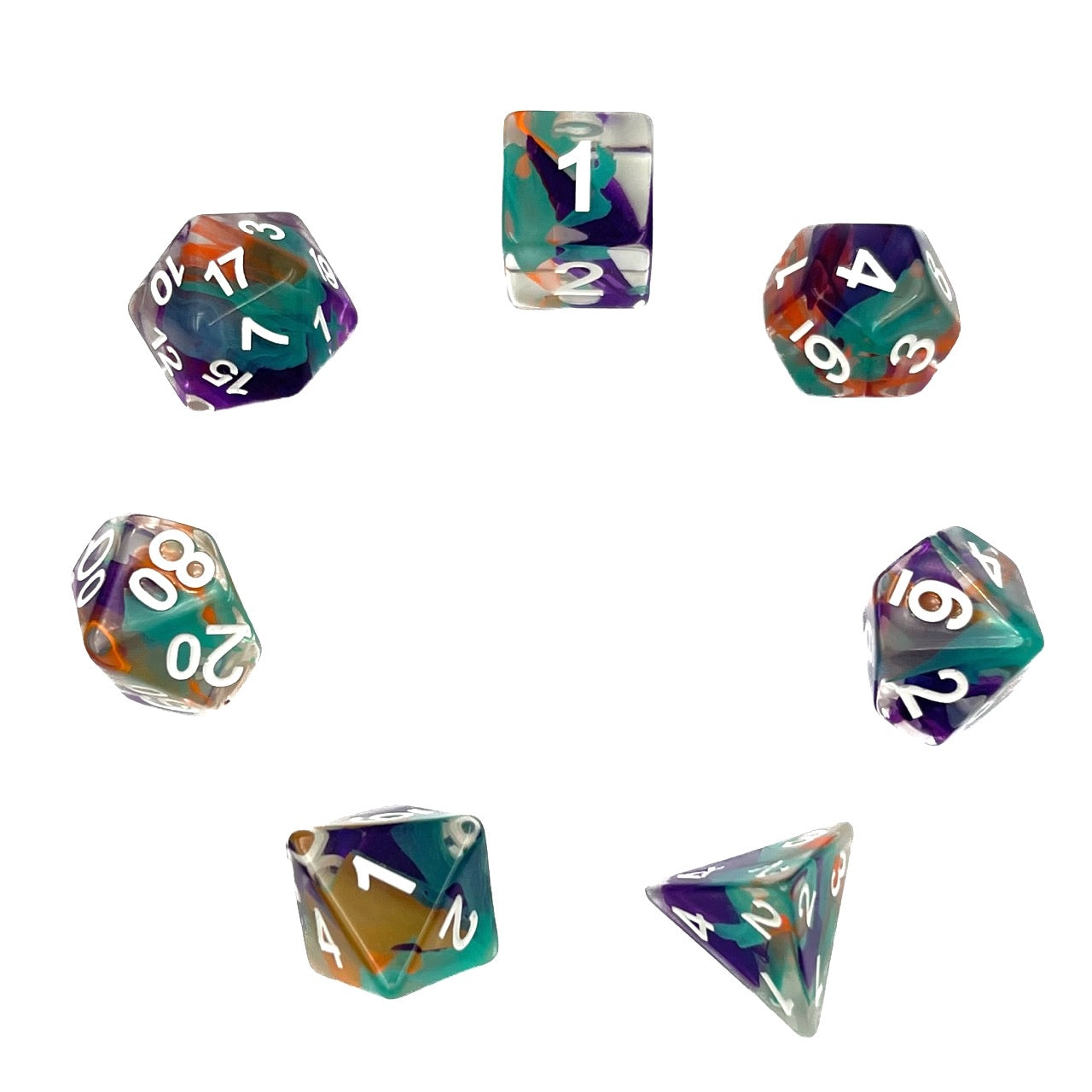 dice4friends-transparent-unknown-land-7-teiliges-w-rfelset-lila image 2
