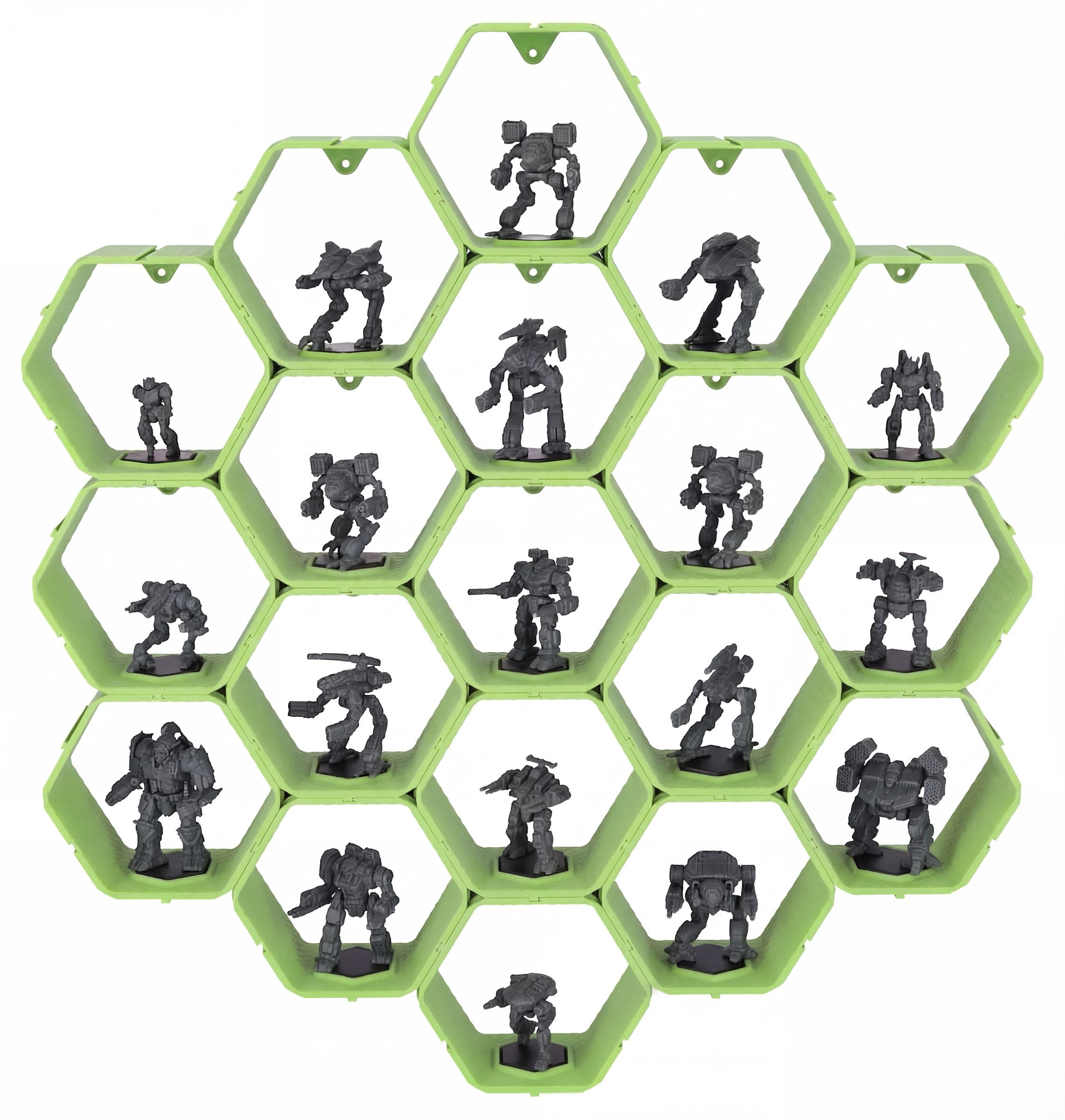 feldherr-accessories-hexagon-wall-shelf-battlemechs-silber-display image 4