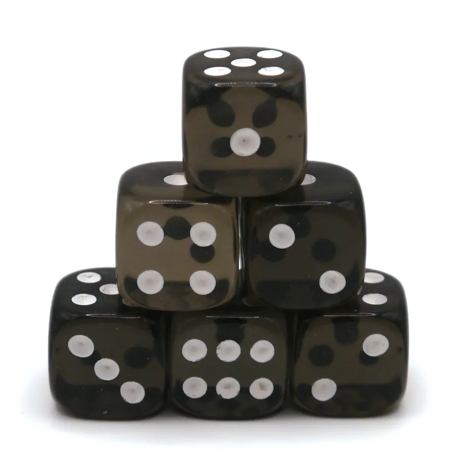 dice4friends-d6-w-rfelset-transparent-black-augenw-rfel-6er image 1
