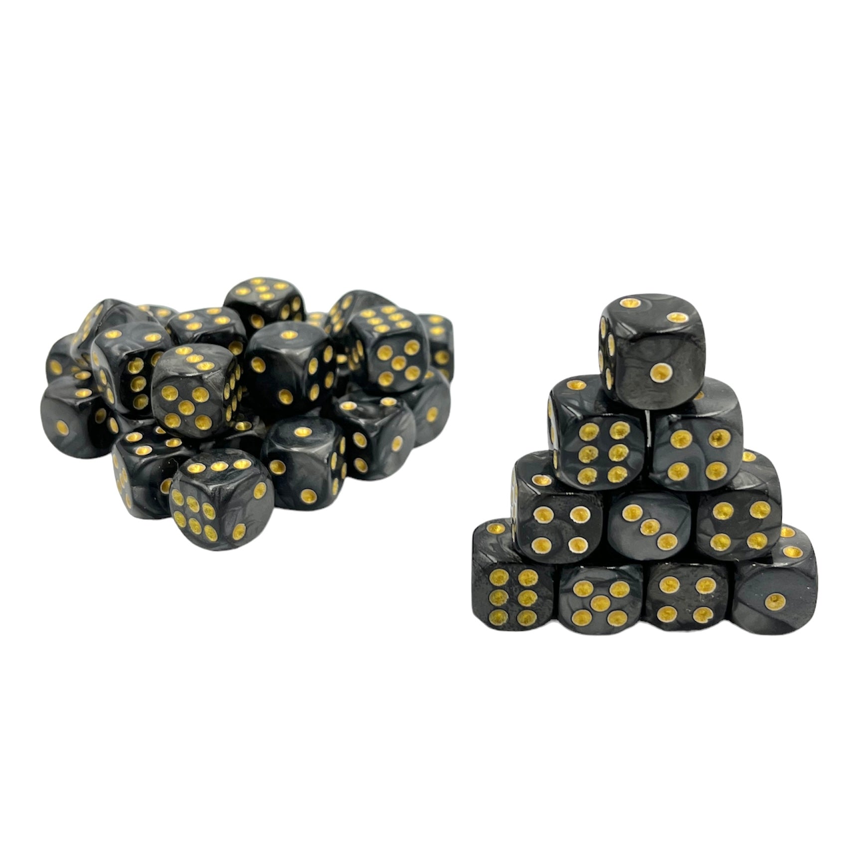 dice4friends-pearl-black-gold-d6-set-10x-12mm image 2