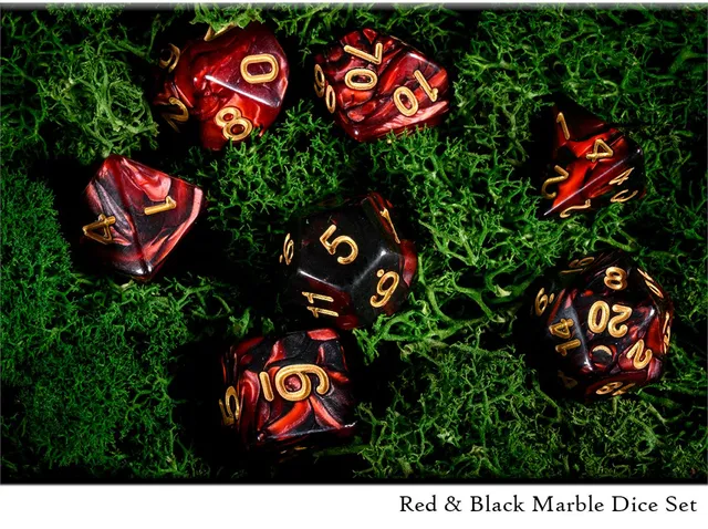 drawlab-rpg-dice-sets-red-black-marble-w-rfelset-7-teilig image 1