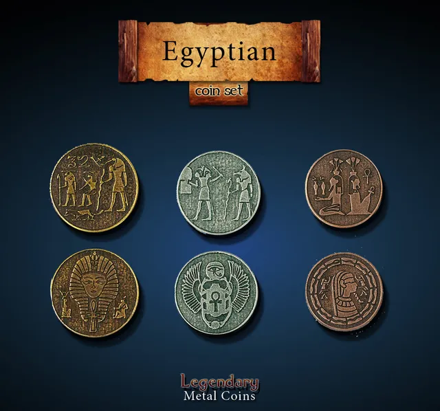 drawlab-legendary-metal-coins-egyptian-set-metallm-nzen-20er image 1