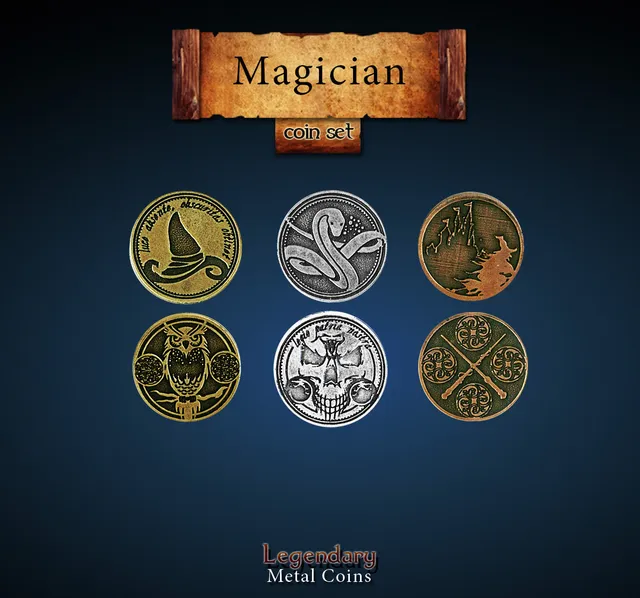 drawlab-legendary-metal-coins-magier-m-nzset-20-teilig image 1
