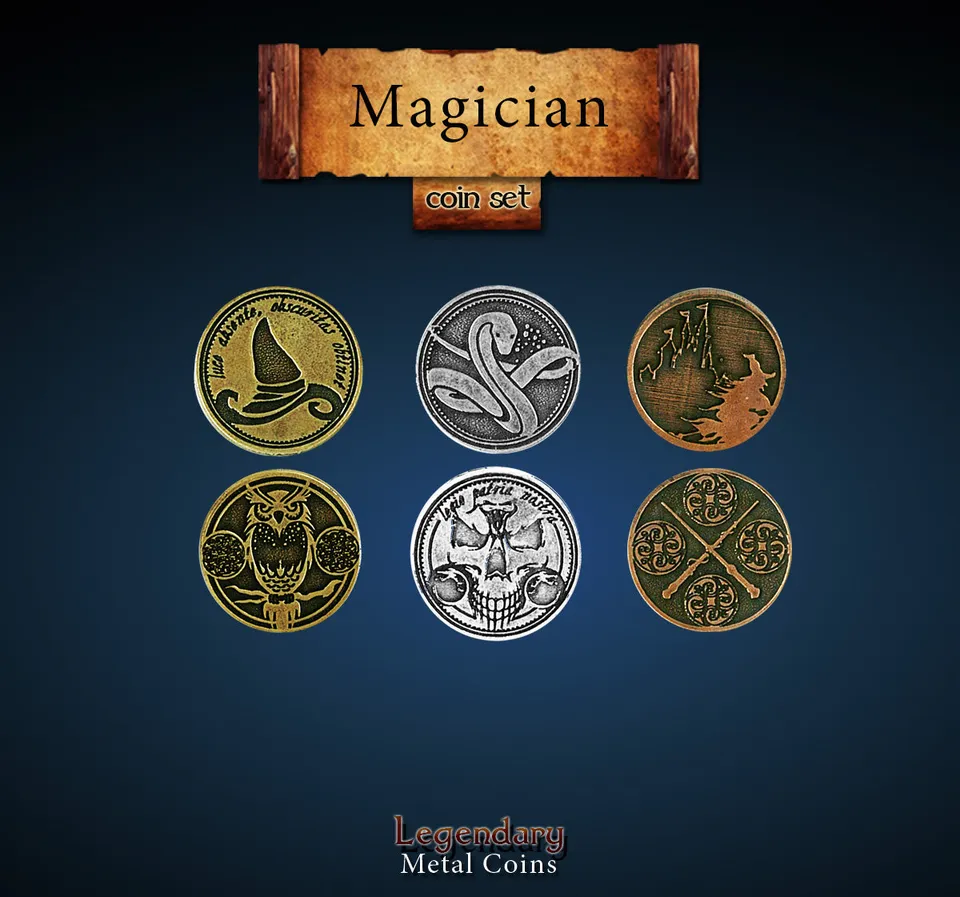 drawlab-legendary-metal-coins-magier-m-nzset-20-teilig image 1
