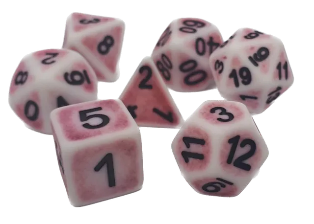 dice4friends-rpg-ancient-pink-7-teiliges-w-rfelset-wei-pink image 1
