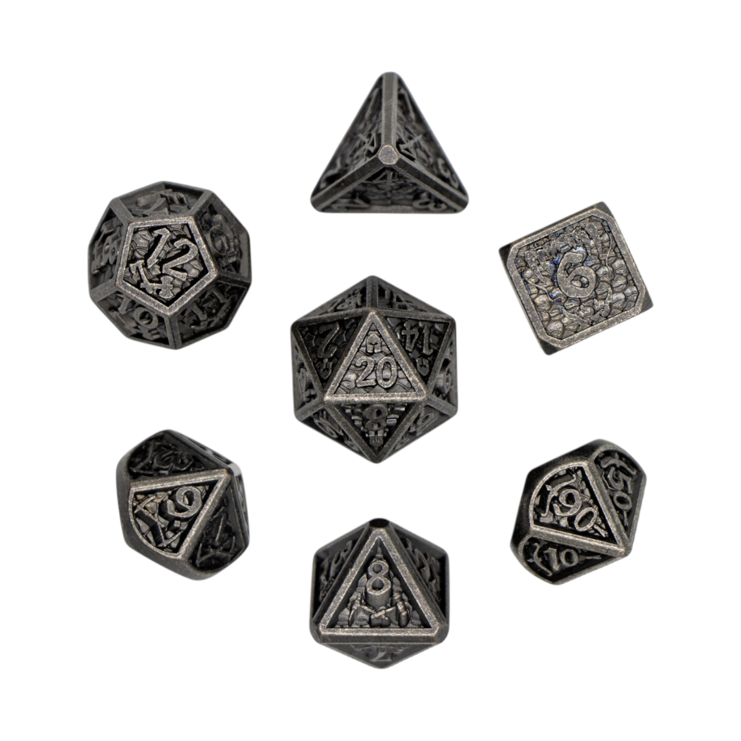 dice4friends-rpg-w-rfelset-metall-scale-silver-7-teilig-silber image 1