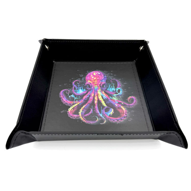 dice4friends-w-rfelschale-cthulhu-bunt-aquarell-pu-faltbar-schwarz image 1