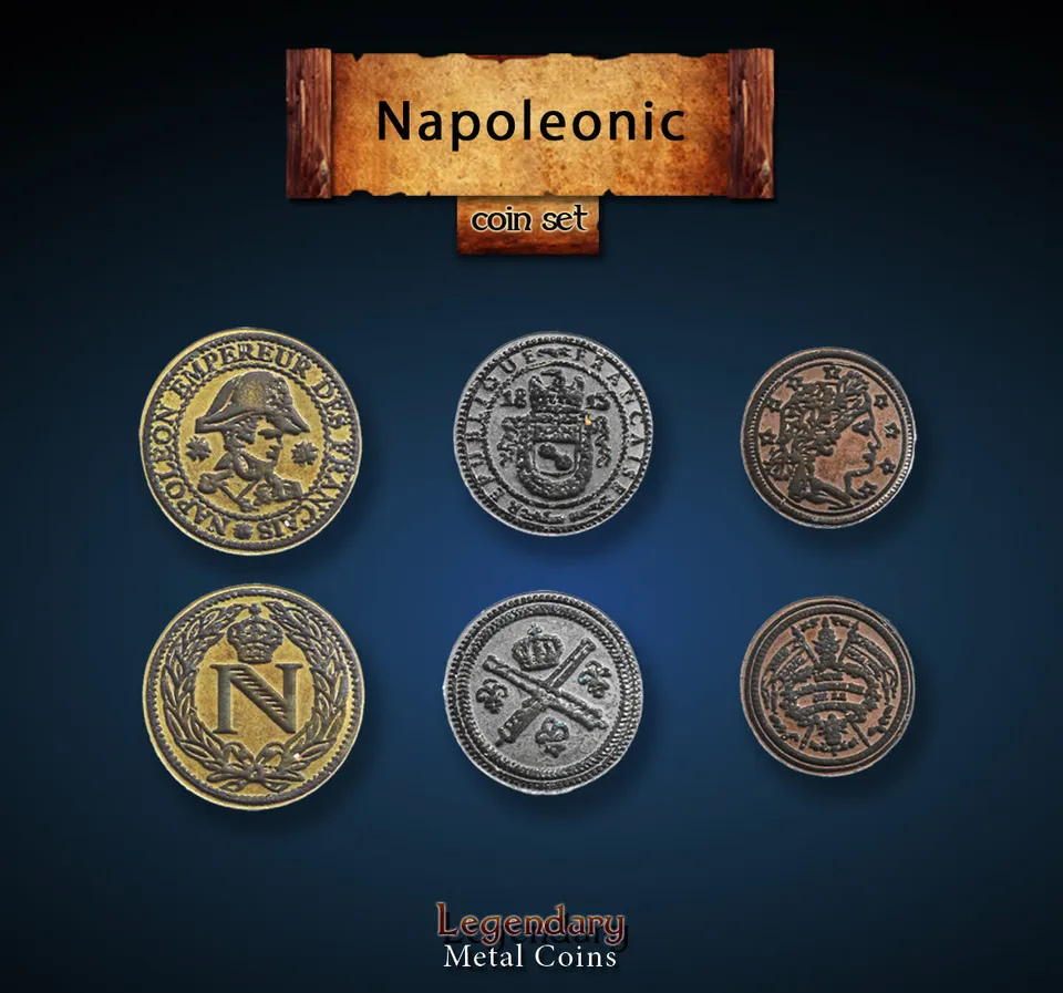 drawlab-napoleonic-coin-set-metallm-nzen-20er-historisch image 1