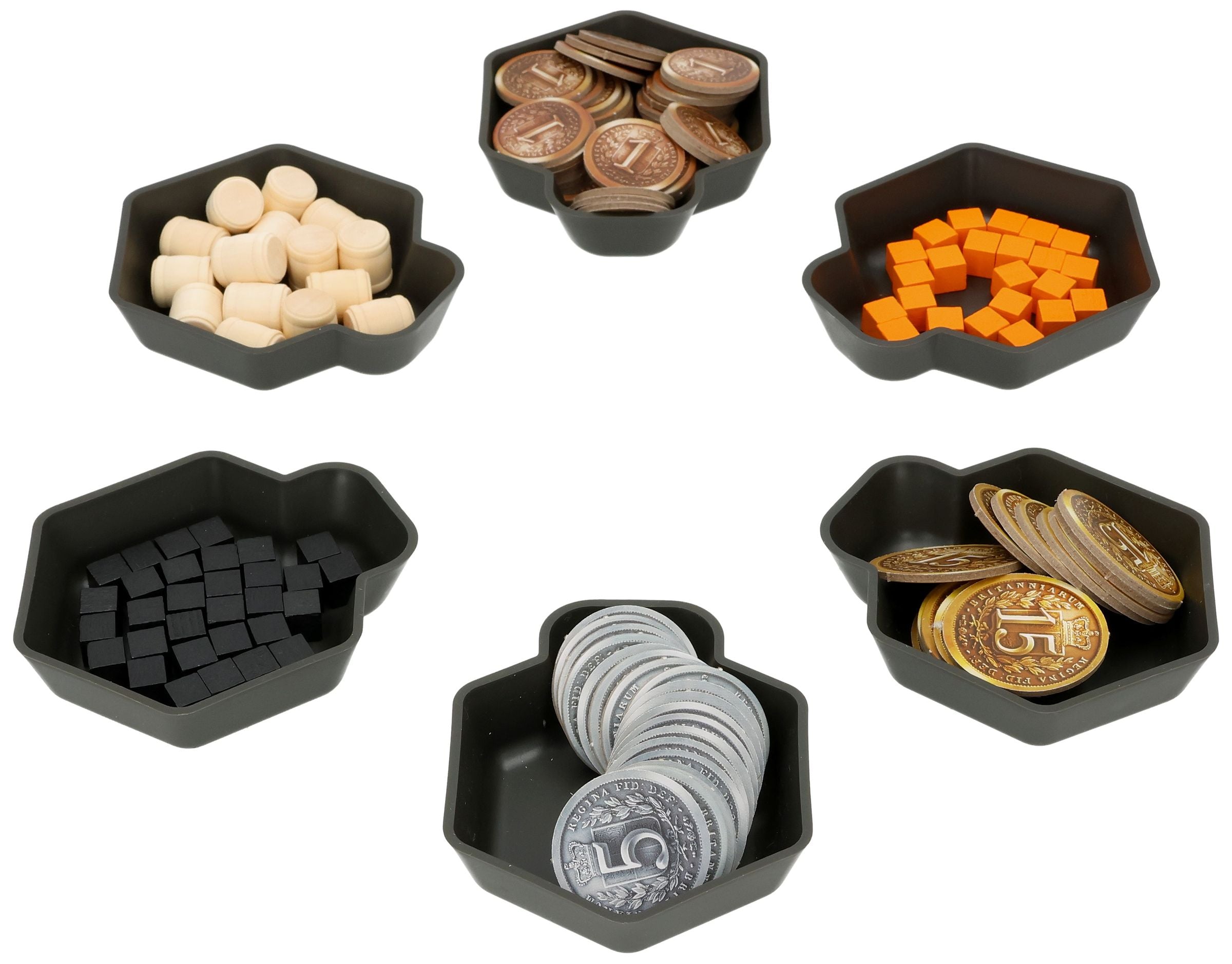 feldherr-shell-token-tray-set-brass-birmingham-6-schalen-kunststoff image 1