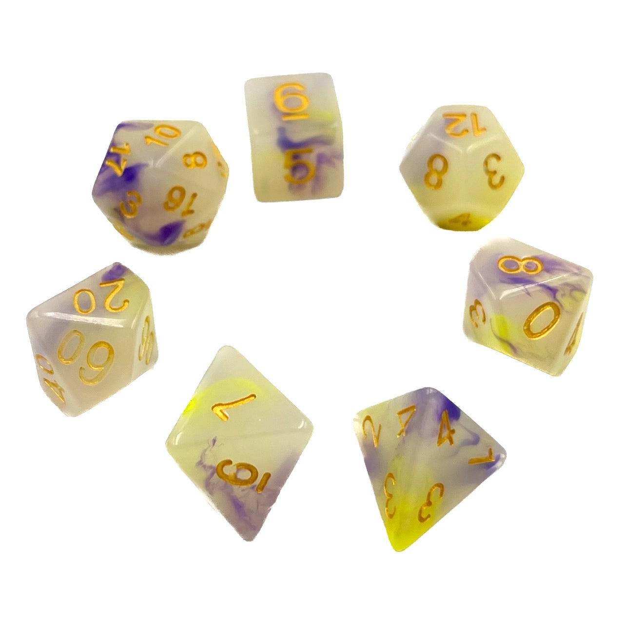 dice4friends-creamy-iris-w-rfelset-7-teilig-milchig-gold image 2