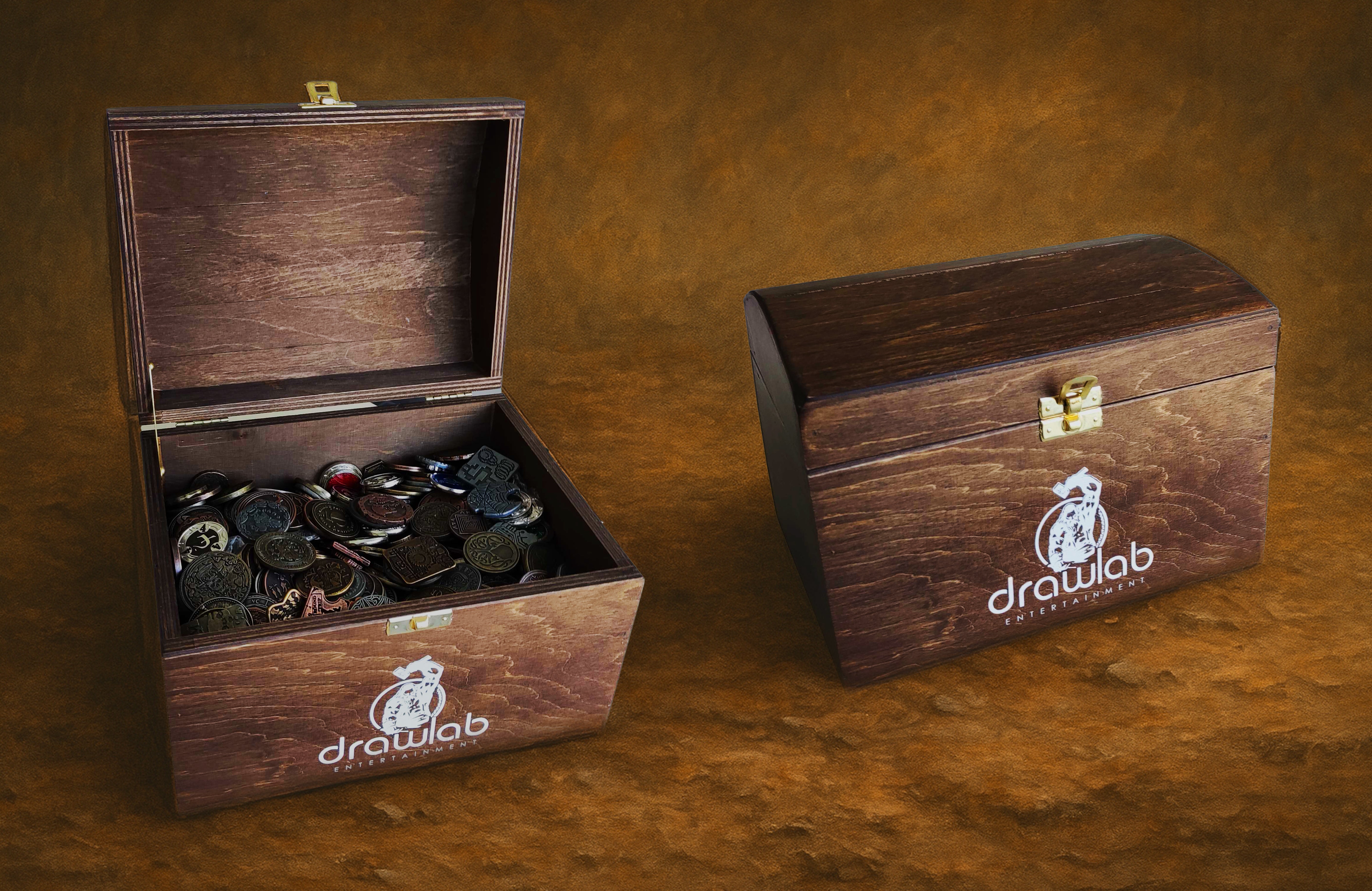 drawlab-legendary-metal-coins-holztruhe-23x17x16-cm image 1