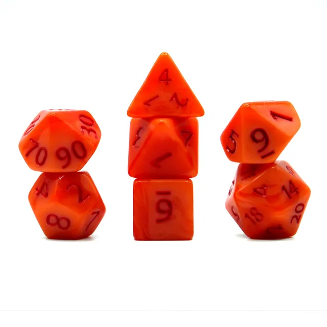 dice4friends-7-teiliges-rpg-w-rfelset-sweet-peach-gum-orange-rot-7er image 1