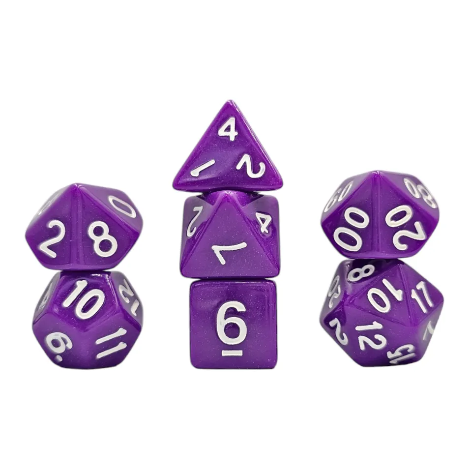 dice4friends-7-teiliges-rpg-w-rfelset-opaque-purple-white-lila image 1