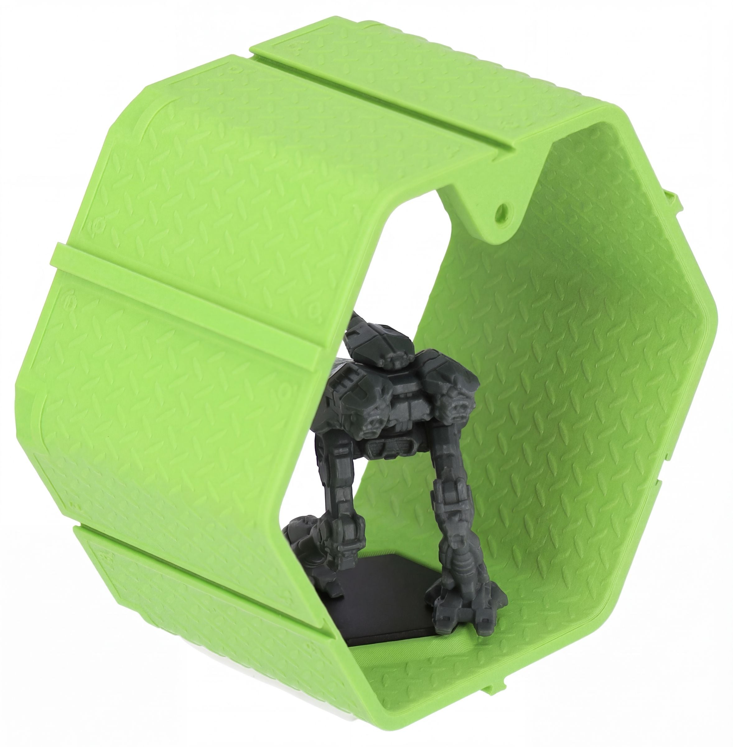 feldherr-accessories-hexagon-wall-shelf-battlemechs-silber-display image 2