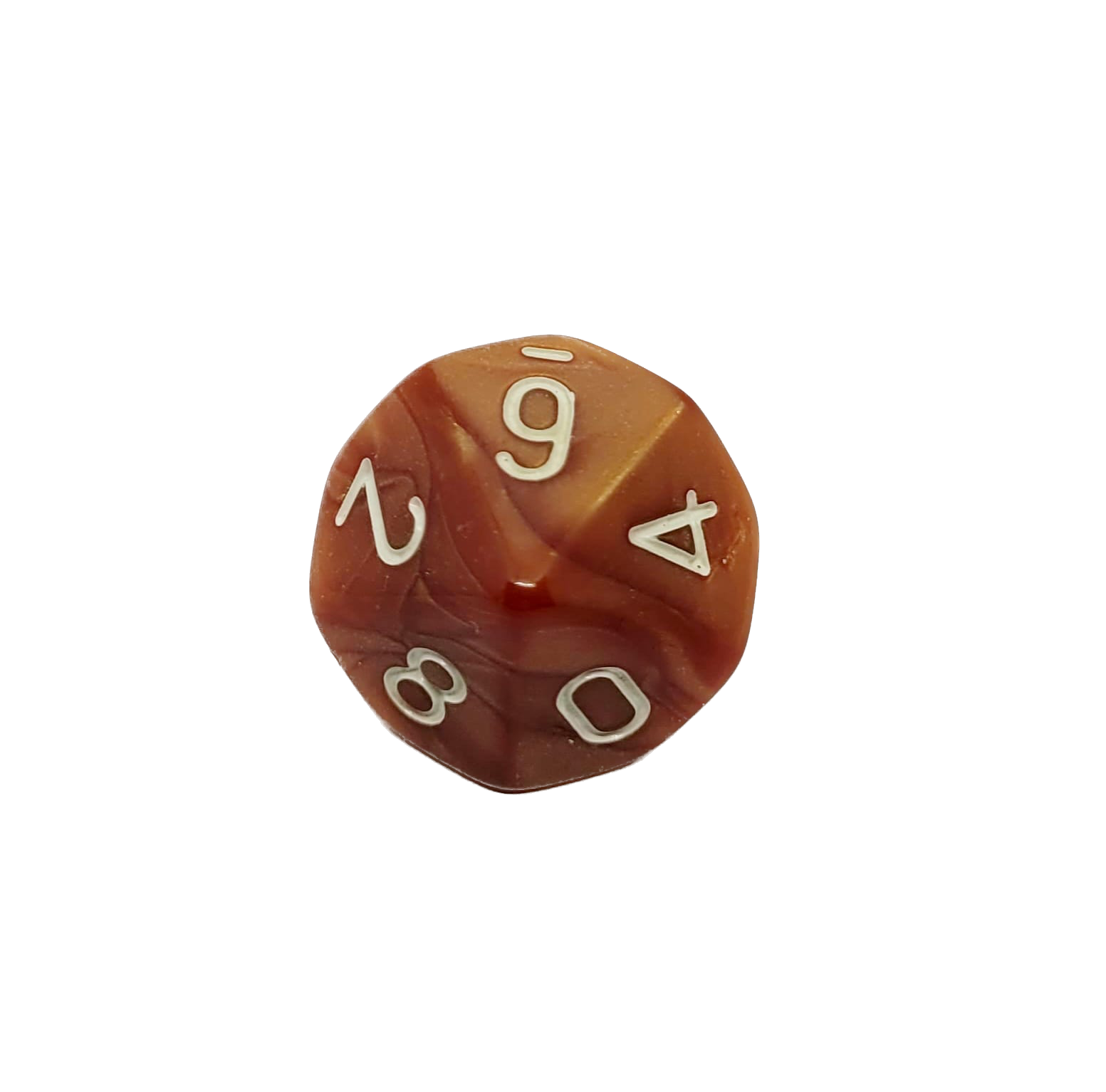dice4friends-einzelw-rfel-d10-braun-wei-w-rfel-acryl image 1