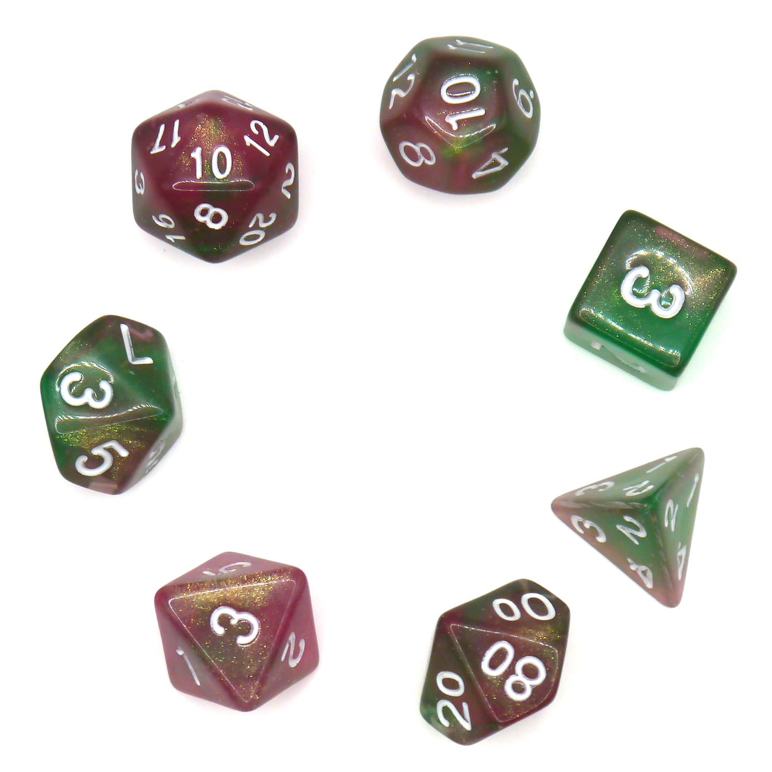 dice4friends-rpg-w-rfelset-glow-rebirth-gr-n-lila-7-teilig image 4
