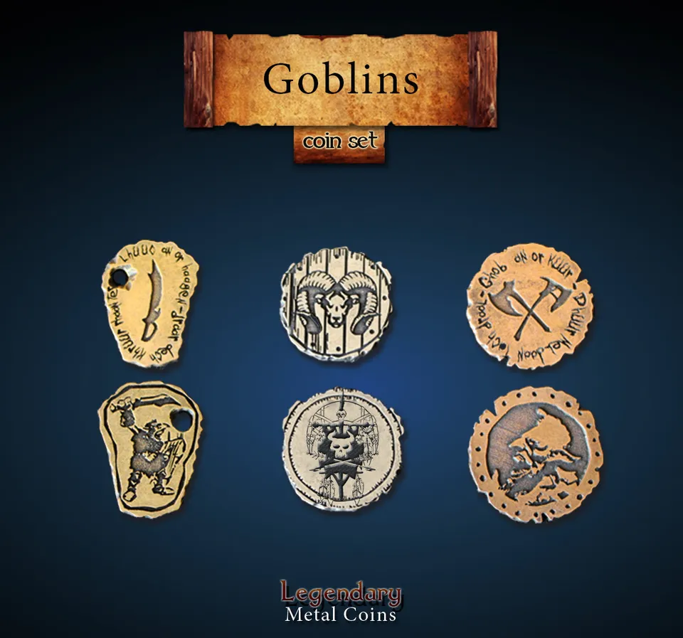 drawlab-legendary-metal-coins-goblin-m-nzset-20-metallm-nzen image 1