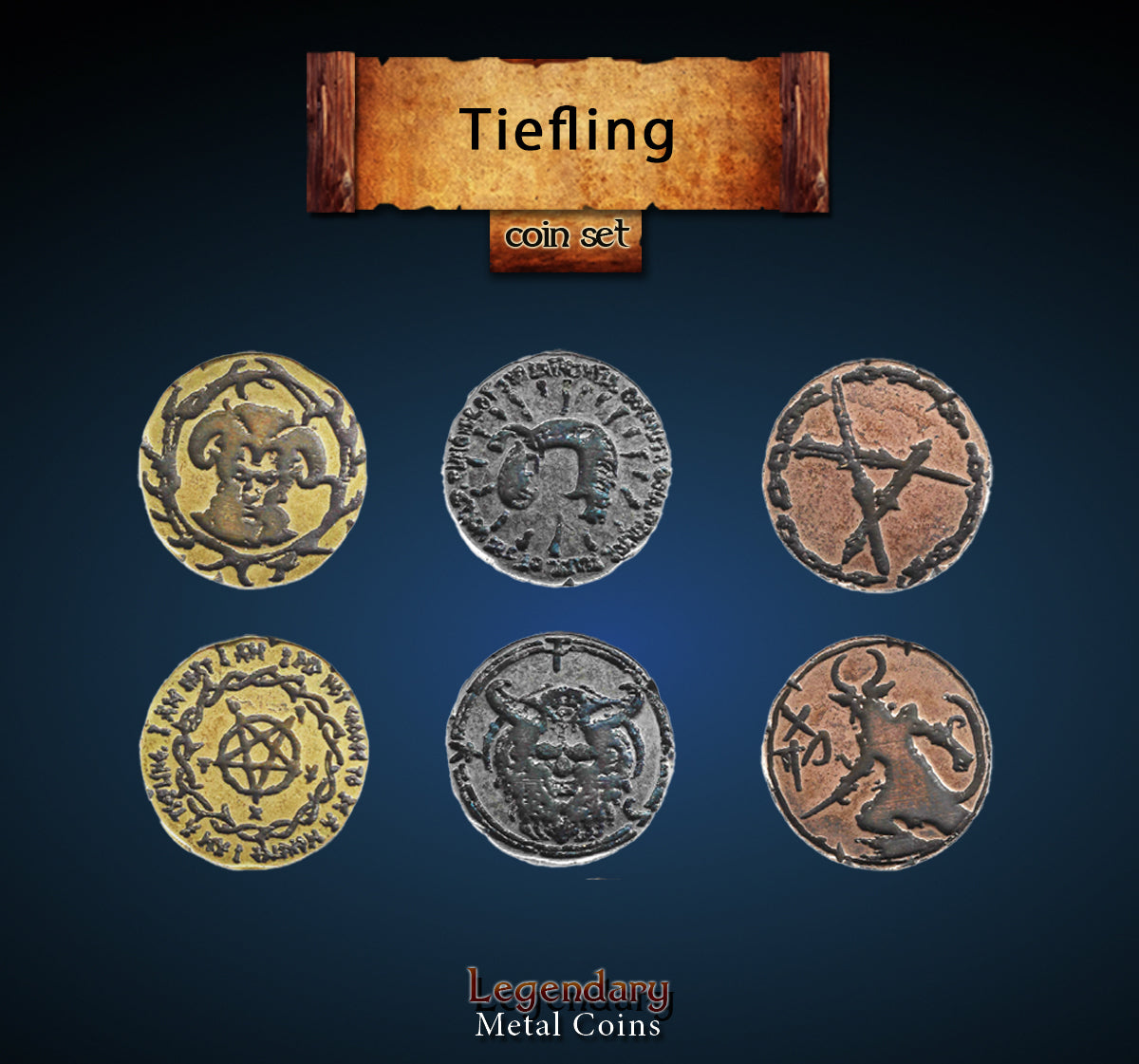 drawlab-legendary-metal-coins-tiefling-metallm-nzen-20er-set image 1