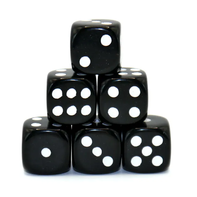 dice4friends-d6-augenw-rfel-opaque-black-white-w-rfelset-6x-16mm image 1