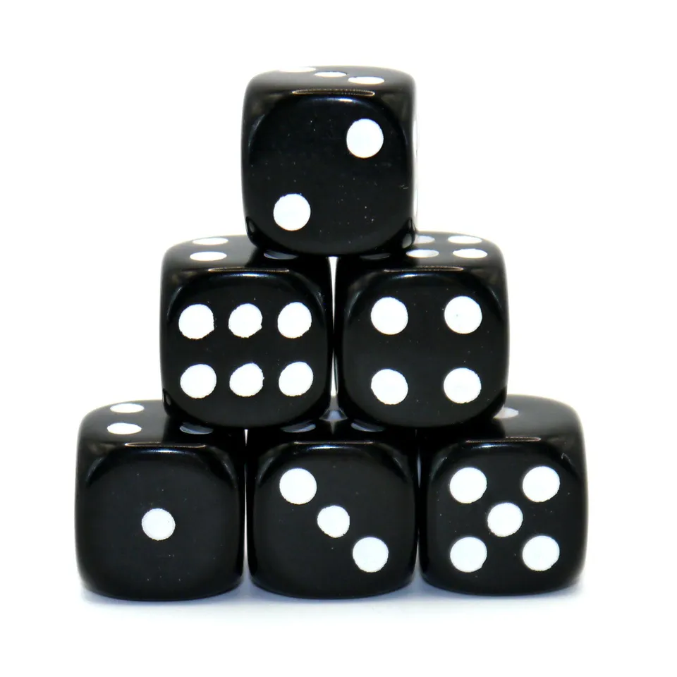 dice4friends-d6-augenw-rfel-opaque-black-white-w-rfelset-6x-16mm image 1