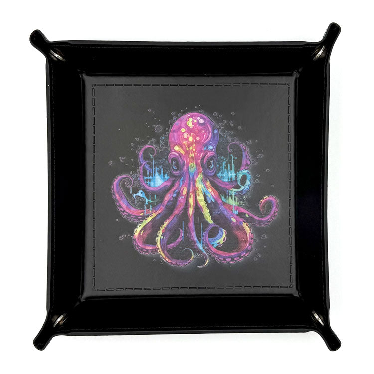 dice4friends-w-rfelschale-cthulhu-bunt-aquarell-pu-faltbar-schwarz image 4