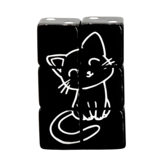 dice4friends-sonderw-rfel-puzzle-cat-black-d6-set-6tlg image 1