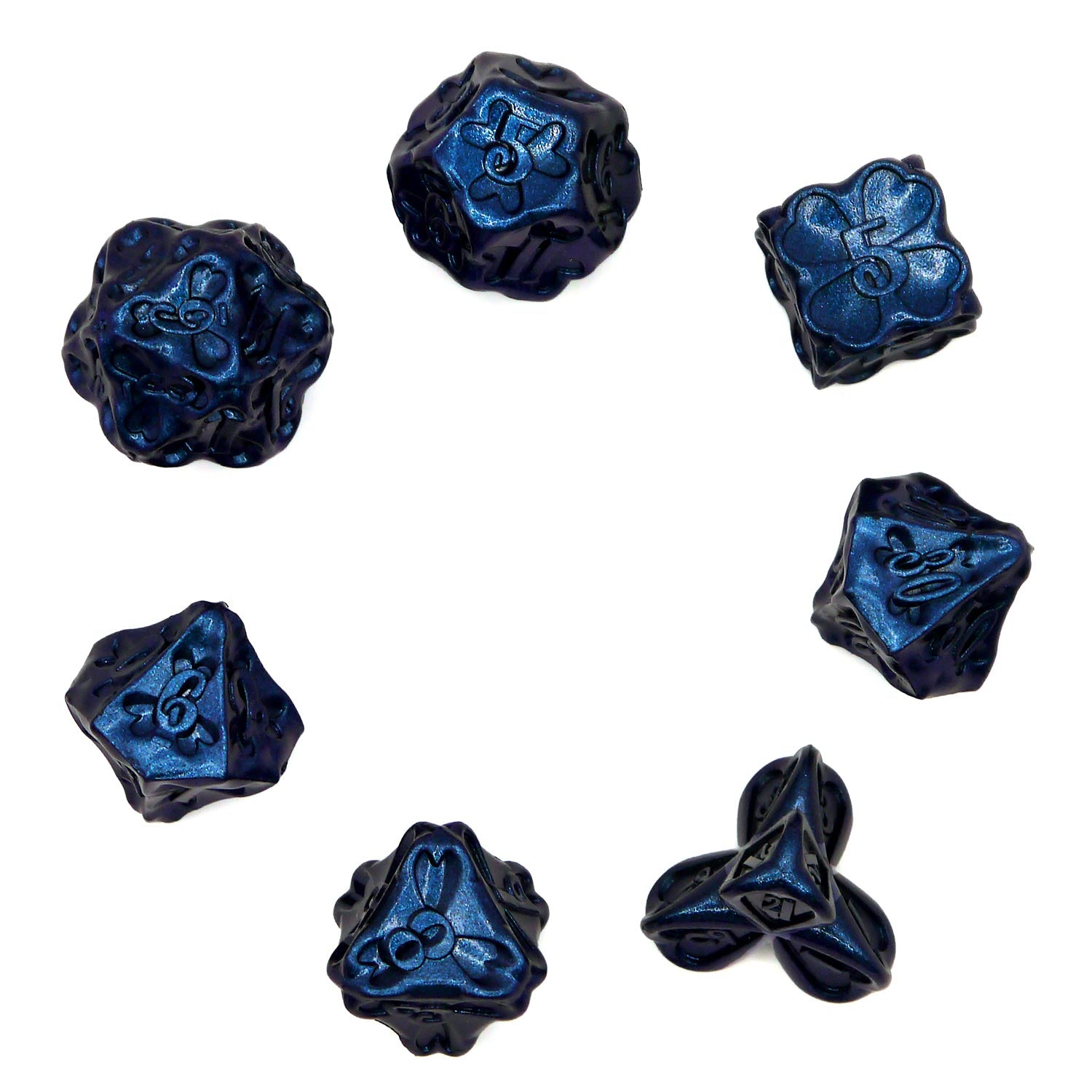dice4friends-rpg-metall-w-rfelset-7-teilig-clover-blue-kleeblatt image 3