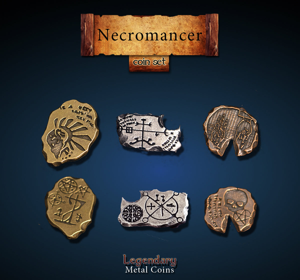 drawlab-legendary-metal-coins-nekromant-metallm-nzen-20er-set-horror image 1