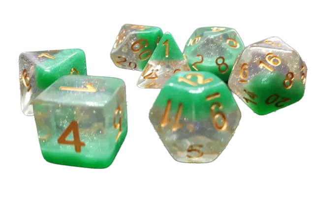 dice4friends-7-tlg-rpg-w-rfelset-galaxy-snowflake-green-w-rfel-7er image 1