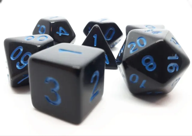 dice4friends-rpg-w-rfelset-opaque-black-blue-7-teilig image 1