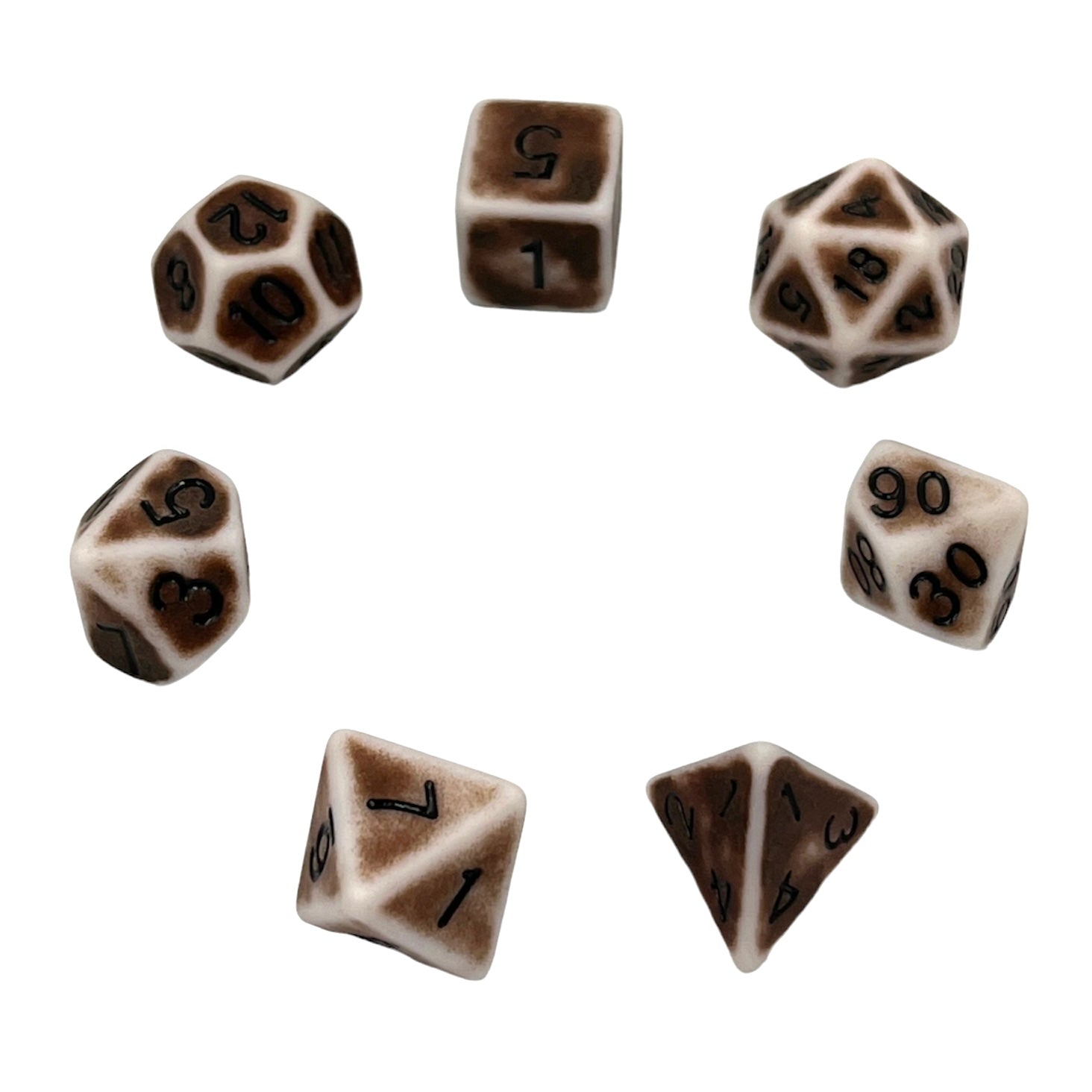 dice4friends-rpg-w-rfelset-ancient-crafts-brown-7-teilig image 2