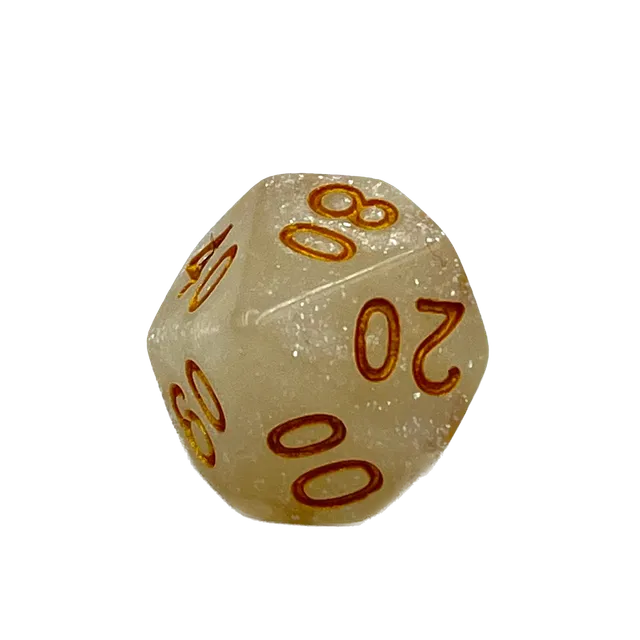 dice4friends-einzelw-rfel-d10-galaxy-white-gold-00-90 image 1