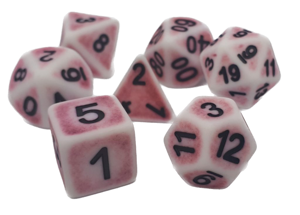 dice4friends-rpg-ancient-pink-7-teiliges-w-rfelset-wei-pink image 1