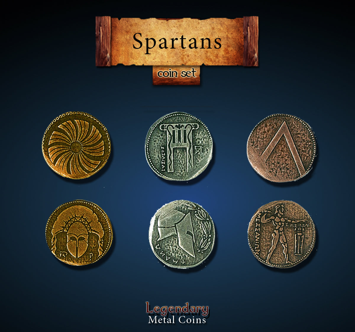 drawlab-legendary-metal-coins-spartan-metallm-nzen-20er-set-antik image 1