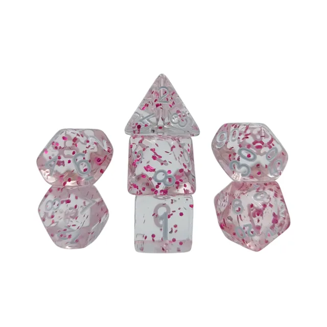 dice4friends-confetti-w-rfelset-pink-7-teilig-wei-transparent image 1