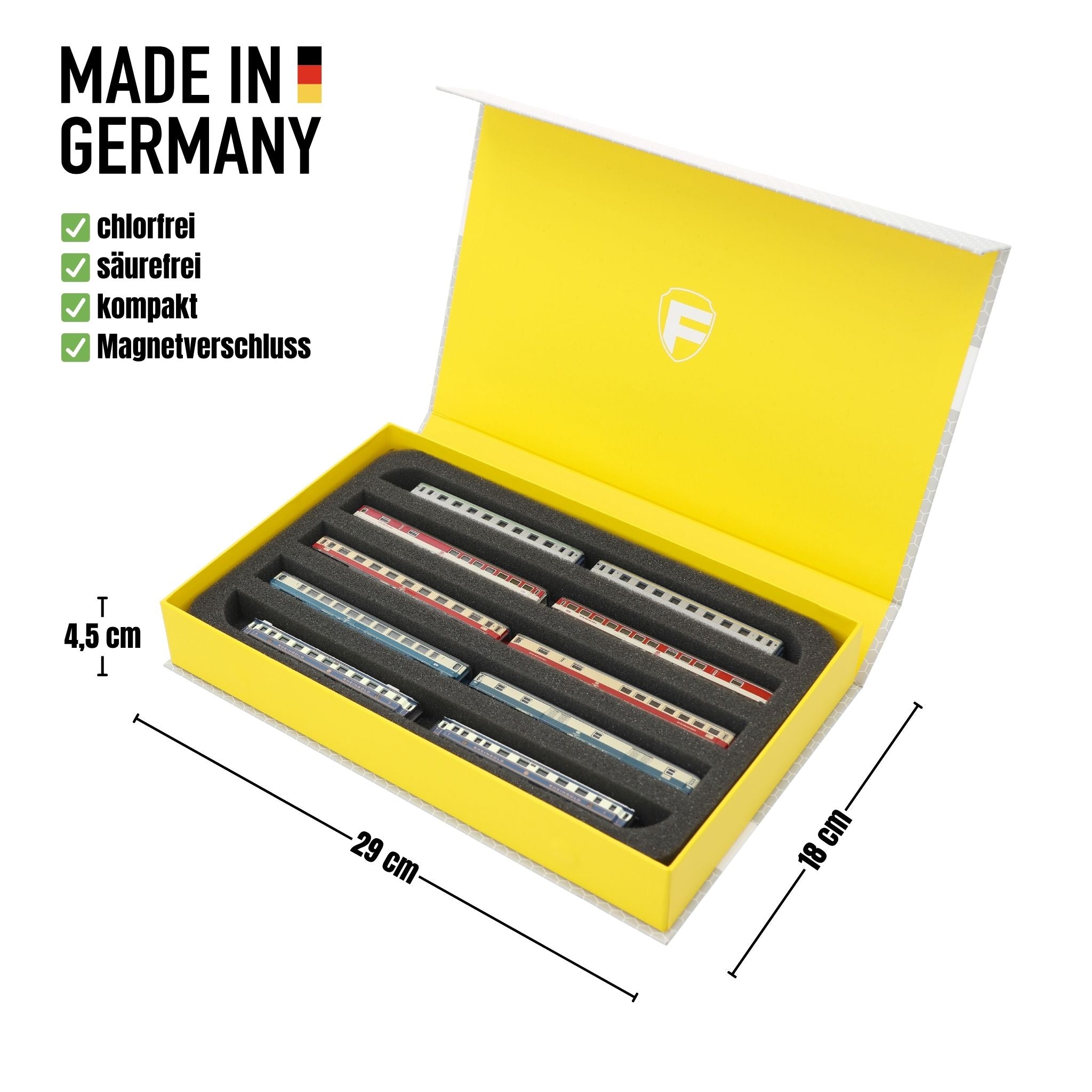 feldherr-model-train-magnetic-box-z-spur-liegend-5-f-cher-gelb image 8