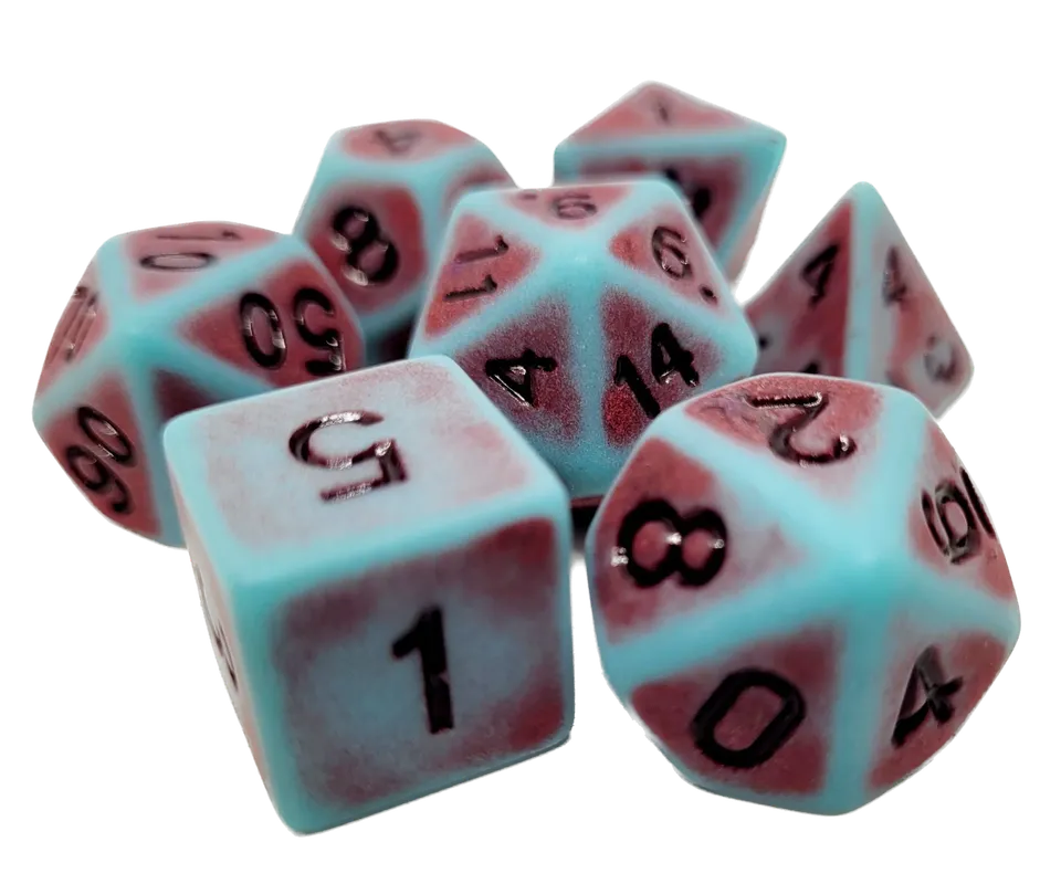 dice4friends-7-teiliges-rpg-w-rfel-sets-ancient-bloody-blue-7er image 1