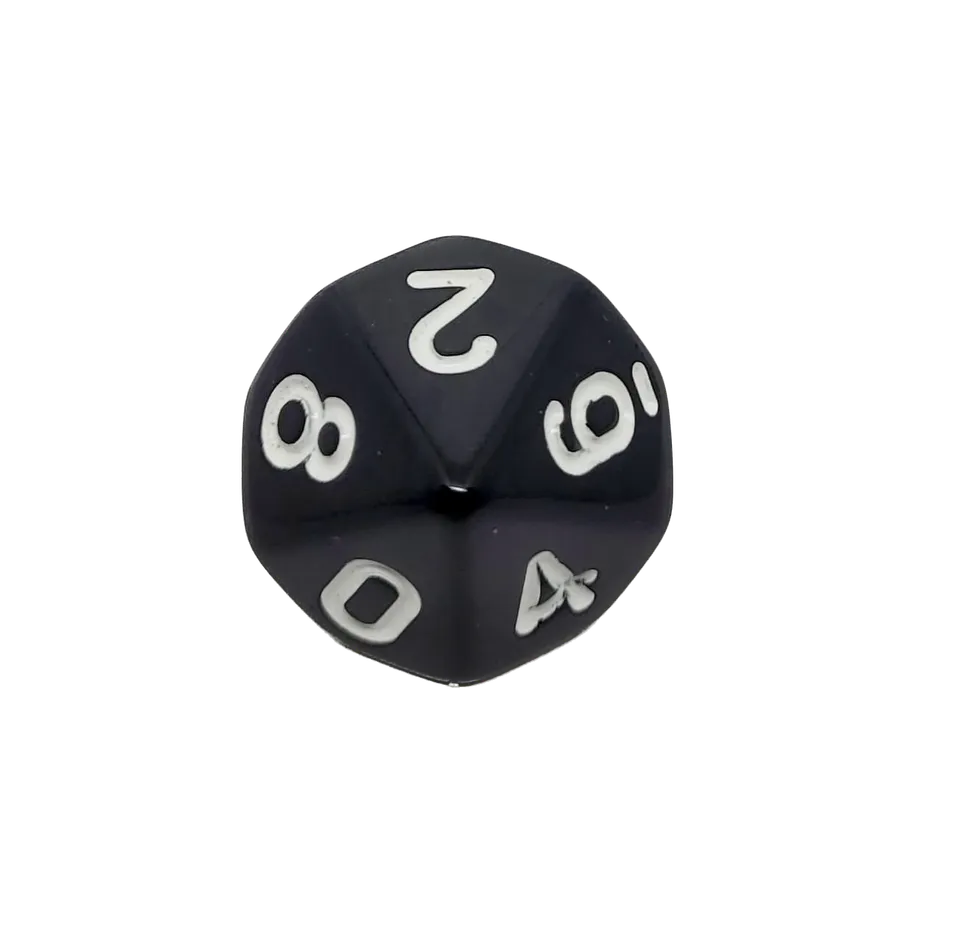 dice4friends-einzelw-rfel-d10-w-rfel-schwarz-wei-0-9-acryl image 1