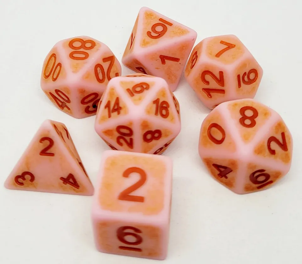 dice4friends-ancient-w-rfelset-rosy-cheeks-rosa-orange-7-teilig image 1