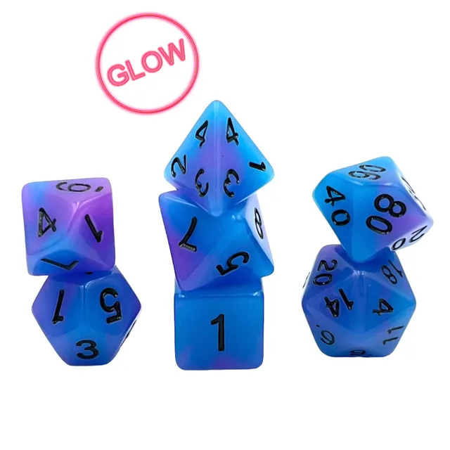 dice4friends-7-teiliges-rpg-w-rfelset-glow-blueberry-blau image 1