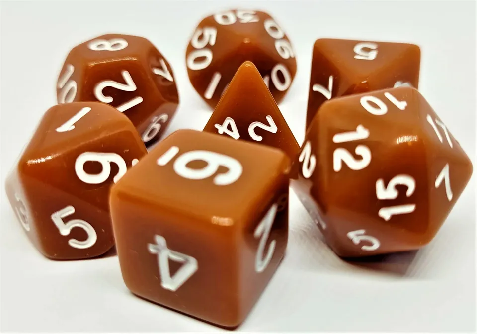 dice4friends-opaque-rpg-w-rfelset-braun-7-teilig-w-rfel image 1