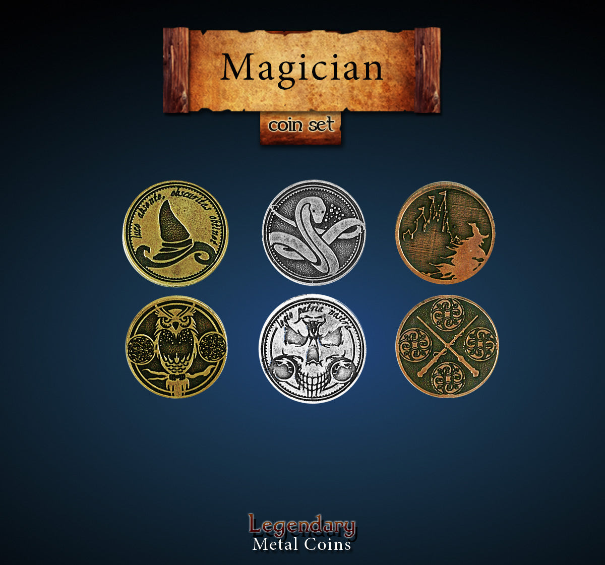 drawlab-legendary-metal-coins-magier-m-nzset-20-teilig image 1