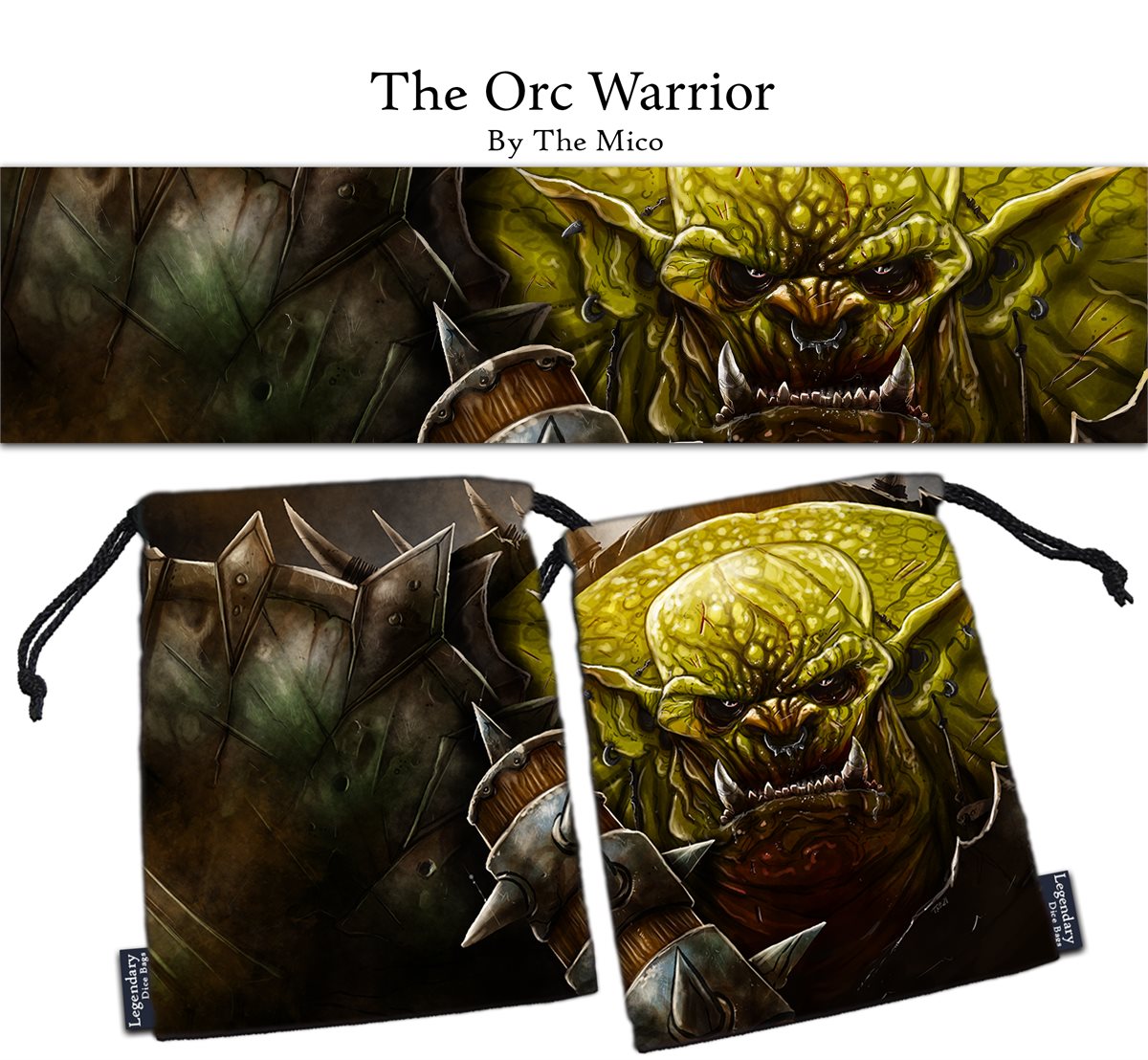 drawlab-legendary-dice-bags-orc-warrior-w-rfelbeutel-samt image 1