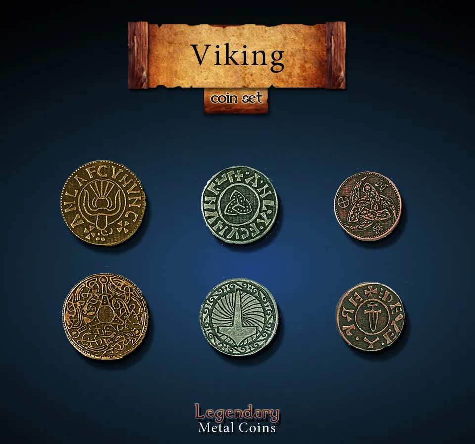 drawlab-legendary-metal-coins-m-nzset-viking-20-teilig image 1